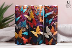 Colored Butterflies Flying 3D Sublimation Tumbler Wrap Product Image 3