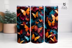 Colored Butterflies Flying 3D Sublimation Tumbler Wrap Product Image 4