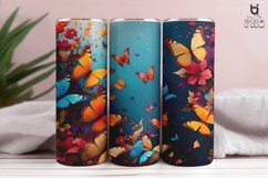 Colored Butterflies Flying 3D Sublimation Tumbler Wrap Product Image 5