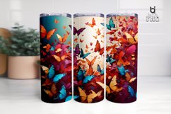 Colored Butterflies Flying 3D Sublimation Tumbler Wrap Product Image 6