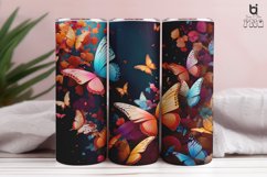 Colored Butterflies Flying 3D Sublimation Tumbler Wrap Product Image 7