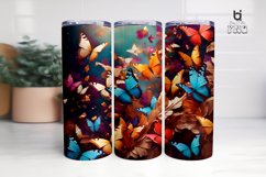 Colored Butterflies Flying 3D Sublimation Tumbler Wrap Product Image 8