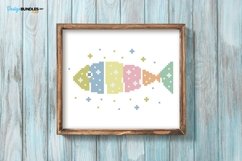 Colored Fish Cross Stitch Pattern - Digital Download PDF Product Image 2