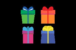 Colored gift box set in flat design vector Product Image 2