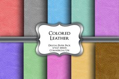 Colored Leather Textures Digital Paper Pack Product Image 1