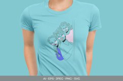 Colored Lovely Family Line Art SVG Product Image 1