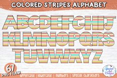 Colored Stripes Doodle Alphabet PNG | Alphabet Letters PNG Product Image 2