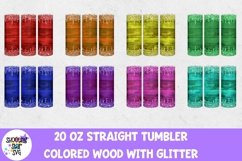 20 OZ Straight Tumbler Colored Wood Bundle Glitter Bonus Product Image 3