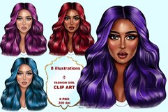 Fashion girl colored hair clipart Product Image 1