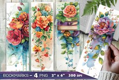 Peony and books bookmark, pile of books, floral peonies Product Image 1