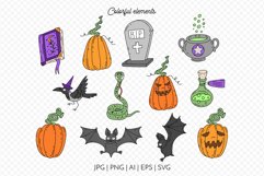 Halloween Illustrations Vector Clipart & Patterns | SVG, PNG Product Image 4