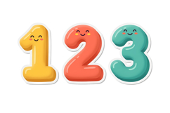 Colorful 1 2 3 Png| School Supplies Png Product Image 1