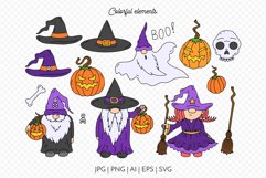 Halloween Gnomes Vector Clipart & Patterns | SVG, PNG Product Image 4