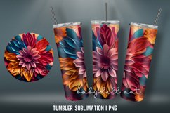 3D Tumbler Wrap | 3D Sublimation PNG I Flowers Colorful 3D Product Image 2