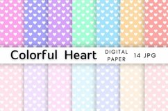 Colorful Heart Digital Paper Product Image 1