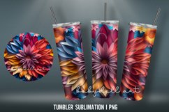 3D Tumbler Wrap | 3D Sublimation PNG I Flowers Colorful 3D Product Image 3