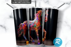 Colorful 3D Horse 20oz/30oz Skinny Tumbler