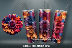 3D Tumbler Wrap | 3D Sublimation PNG I Flowers Colorful 3D Product Image 4