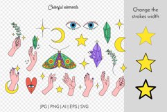 Boho Mystic Hands and Stars SVG Clipart & Patterns Product Image 6