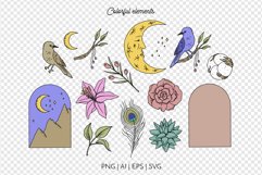 Vintage Boho Illustrations Vector Clipart & Patterns | SVG Product Image 3