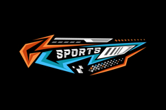 Colorful abstract sports racing stripes sticker vinyl isolat Product Image 1