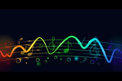 Colorful abstract waveform audio music design background Product Image 2