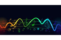 Colorful abstract waveform audio music design background Product Image 1