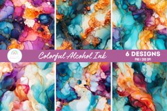 Colorful Alcohol Ink Background Sublimation I Digital Paper Product Image 1