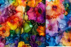 Colorful Alcohol Ink Floral Digital Paper Bundle Product Image 5