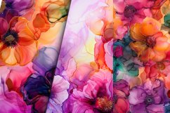 Colorful Alcohol Ink Floral Digital Paper Bundle Product Image 2