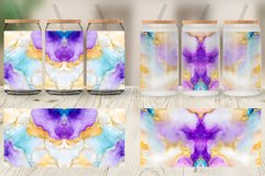 Colorful Alcohol Ink Texture Glass Can Wraps Product Image 3