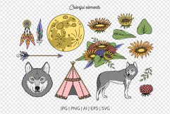 Vintage Boho Tribal Illustrations Vector Clipart & Patterns Product Image 4