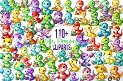 Colorful Baby Dinosaur Sublimation Product Image 1