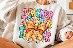 Colorful Back to School Pencil & Bow PNG Product Image 3