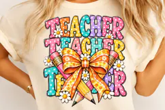 Colorful Back to School Pencil & Bow PNG Product Image 4
