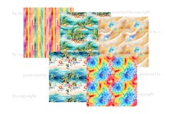 Colorful Beach Digital Papers, Summer Seamless Pattern, GlamArtZhanna, Palm Digital Paper, Seascapes Paper, Beach Pattern, Tropical Paper, Summer Paper Set, Beach Background, Rainbow Paper