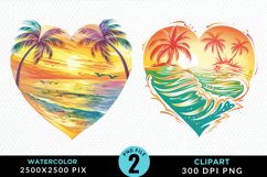 Colorful Beach Heart Artwork Clipart Product Image 1