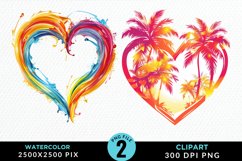 Colorful Beach Heart Exquisite Clipart Product Image 1