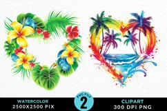 Colorful Beach Heart Artwork Clipart Product Image 1