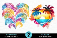 Colorful Beach Heart Artwork Clipart Product Image 1