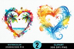 Colorful Beach Heart Exquisite Clipart Product Image 1