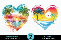 Colorful Beach Heart Artwork Clipart Product Image 1
