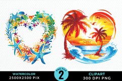 Colorful Beach Heart Artwork Clipart Product Image 1