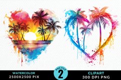 Colorful Beach Heart Artwork Clipart Product Image 1