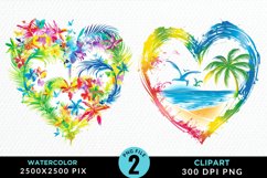 Colorful Beach Heart Artwork Clipart Product Image 1
