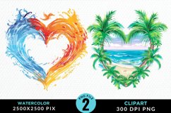 Colorful Beach Heart Clipart Bundle Product Image 2