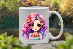 Colorful Beautiful Girl Watercolor Clipart Bundle Product Image 4