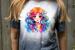 Colorful Beautiful Girl Watercolor Clipart Bundle Product Image 5