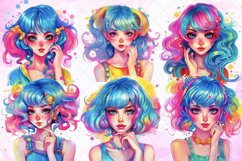 Colorful Beautiful Girl Sublimation Clipart Product Image 2