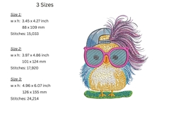 Colorful Bird Embroidery Design - Funny Embroidery Pattern Product Image 2